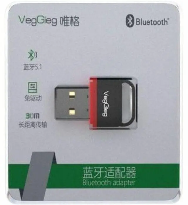 Alt view image 2 of 2 - Veggieg V-UB502 Bluetooth Adapter for Bluetooth Headset, Desktop Computer