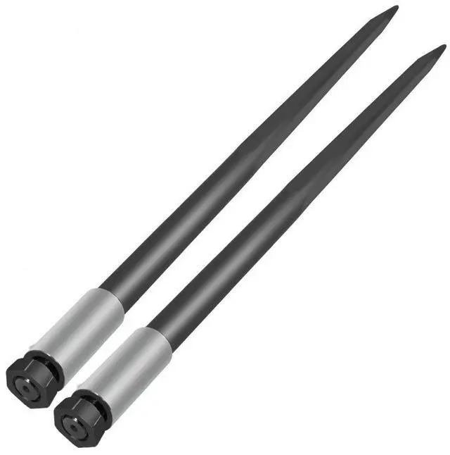 Alt view image 2 of 8 - VEVOR 2pcs 49" Square Hay Bale Spear 4000lbs Capacity 1 3/4" Wide Skidsteer Spike Fork