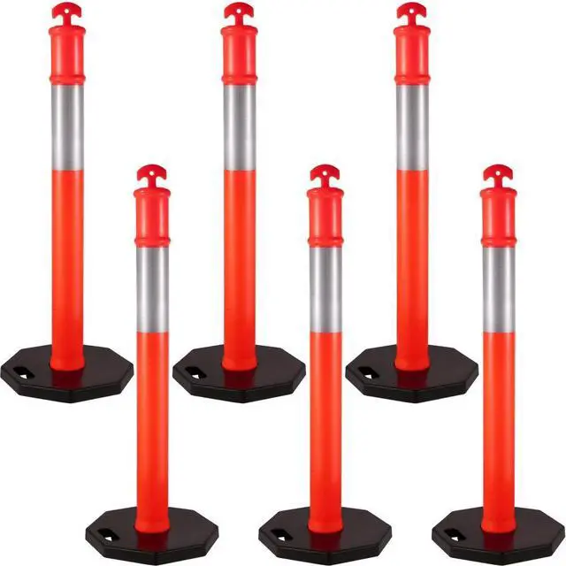 Alt view image 2 of 2 - VEVOR Traffic Cones / 44" Delineator Cones/posts, Box Of 6 Posts, With 11lb Base