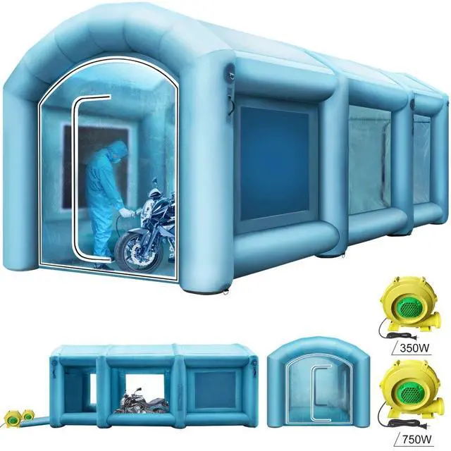 Alt view image 2 of 8 - Inflatable Paint Booth Spray Paint Tent 20x10x8ft w/Air Filter 750W+350W Blowers