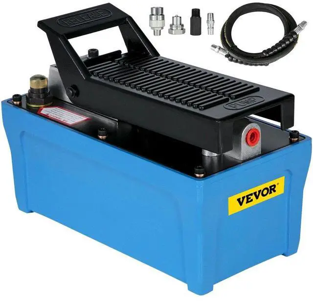 Alt view image 4 of 10 - VEVOR 10000psi Air Hydraulic Foot Operated Pump With 6ft Hose Single Acting
