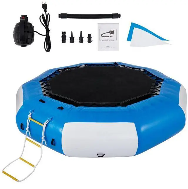 Alt view image 2 of 8 - VEVOR 13ft Inflatable Water Bouncer, Water Trampoline Splash Padded Inflatable Bouncer Bounce Swim Platform for Water Sports