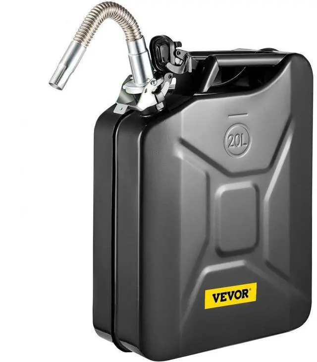 Alt view image 2 of 8 - VEVOR Jerry Fuel Can, 5.3 Gallon / 20 L Portable Jerry Gas Can with Flexible Spout System, Rustproof Heat-resistant Steel Fuel Tank for Cars Trucks Equipment, Black