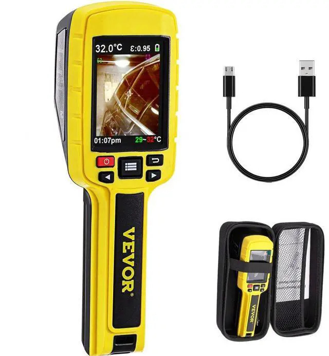 Alt view image 3 of 9 - VEVOR Thermal Imaging Camera, 60x60 (3600 Pixels) IR Resolution Infrared Camera with 2.8" Color Display Screen, Built-in SD Card and Li-ion Battery, for HVAC, Electrical System Automatic Detect