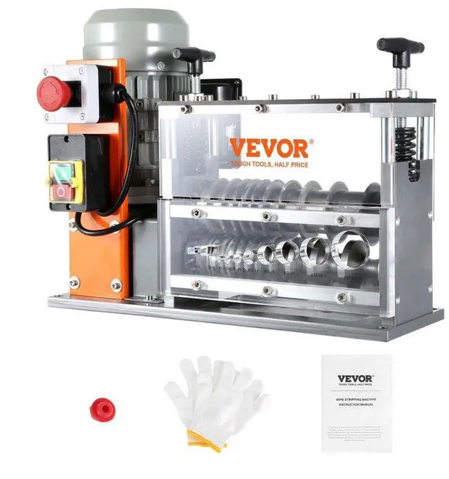 Alt view image 2 of 8 - VEVOR Automatic Wire Stripping Machine, 0.06''-1.26'' Electric Motorized Cable Stripper, 750 W, 98 ft/min Wire Peeler with Visible Stripping Depth Reference, 10 Channels for Scrap Copper Recycling