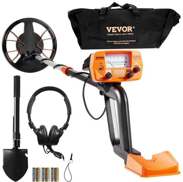 Main image of VEVOR Metal Detector for Adults & Kids, 8 Inch Waterproof Search Coil with High Accuracy Pointer Display, Adjustable 38''-49'' Gold Detector, Lightweight Aluminum Stem for Detecting Gold Treasure