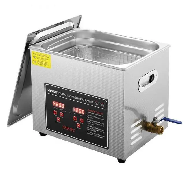 Main image of VEVOR Ultrasonic Cleaner with Digital Timer & Heater, Professional Ultra Sonic Jewelry Cleaner, Stainless Steel Heated Cleaning Machine for Glasses Watch Rings Small Parts Circuit Board (10L)