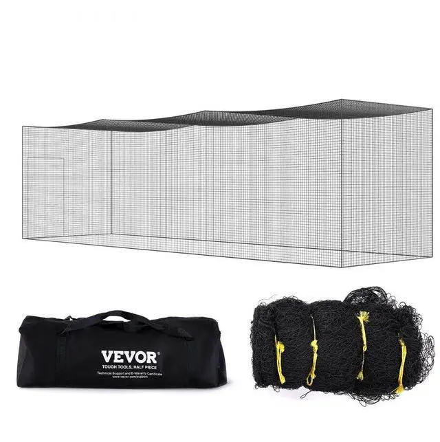 Main image of VEVOR Baseball Batting Netting, Professional Softball Baseball Batting Hitting Training Net, Practice Portable Pitching Cage Net with Door & Carry Bag, Heavy Duty Enclosed PE Netting, 35FT (NET ONLY)