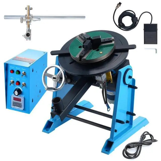 Main image of VEVOR Rotary Welding Positioner 66LBS / 30KG, 0-90° Welding Positioning Turntable Table 1-12RPM 80W, with 12.4 Inch 3-Jaw Lathe Chuck & Welding Torch Stand Holder for Cutting, Grinding, Assembly