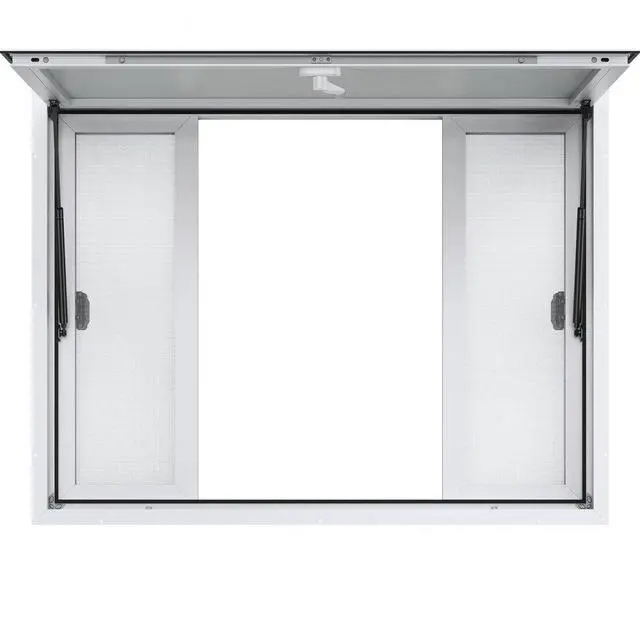 Main image of VEVOR Concession Window 48"x36", Aluminum Alloy Food Truck Service Window with 4 Horizontal Sliding Windows & Awning Door & Drag Hook, Up to 85 Degrees Serving Window for Food Truck Concession Trailer