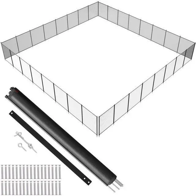 Main image of VEVOR Pool Fence, 4 x 96 FT Pool Fences for Inground Pools, Removable Child Safety Pool Fencing, Easy DIY Installation Swimming Pool Fence, 340gms Teslin PVC Pool Fence Mesh Protects Kids and Pets