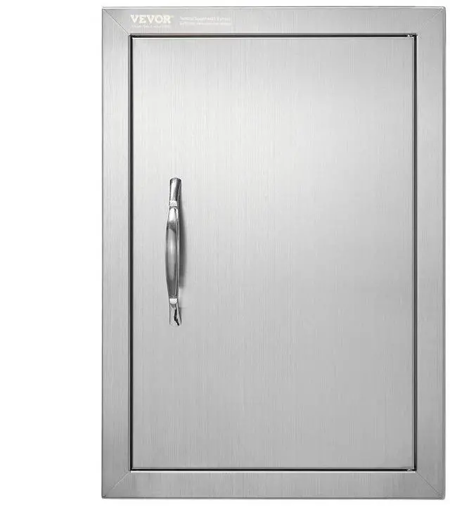 Alt view image 2 of 2 - VEVOR BBQ Access Door, 14W x 20H Inch Single Outdoor Kitchen Door, Stainless Steel Flush Mount Door, Wall Vertical Door with Handle, for BBQ Island, Grilling Station, Outside Cabinet