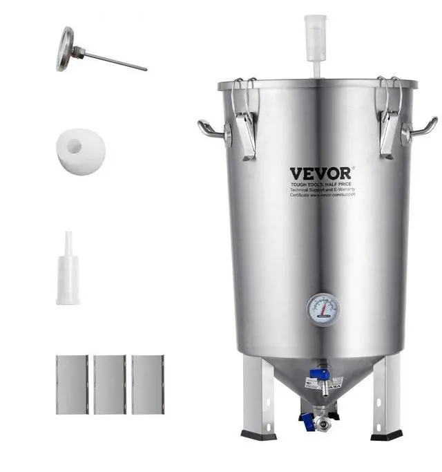 Main image of VEVOR 304 Stainless Steel Kettle, 8 GALLON Beer Brew Fermentor, Brew Bucket Fermentor for Brewing, Home Brewing Supplies with Base, Kettle Stock Pot Includes Lid, Handle, Valve, Spigot, Thermometer