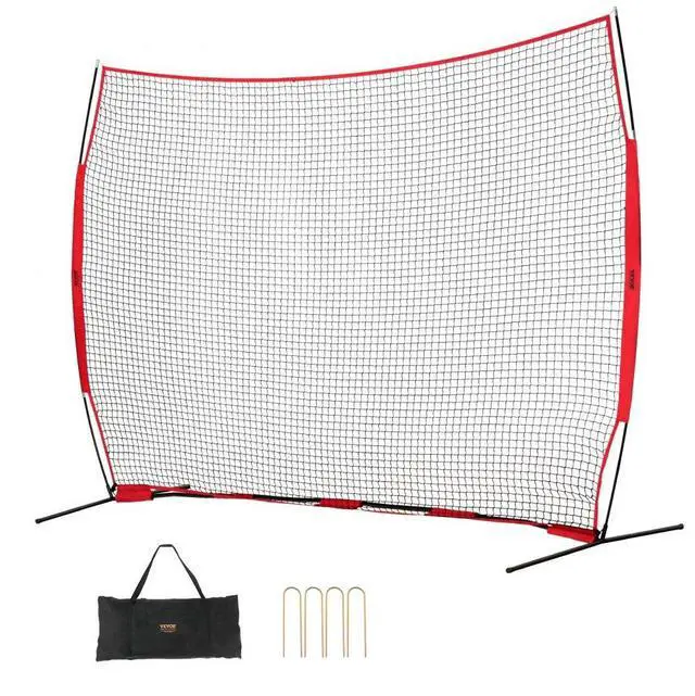Main image of VEVOR Barricade Backstop Net, 12x9 ft Ball Sports Barrier Netting, Portable Practice Equipment with Carry Bag, Protection Screen for Baseball Softball Lacrosse Soccer Hockey Training, for Backyard