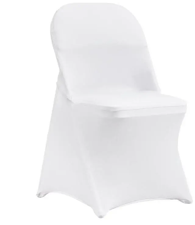 Main image of VEVOR Stretch Spandex Folding Chair Covers, Universal Fitted Chair Cover, Removable Washable Protective Slipcovers, for Wedding, Holiday, Banquet, Party, Celebration, Dining (50PCS White)