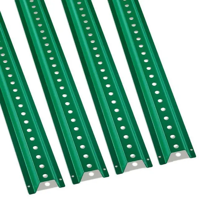 Main image of VEVOR 8FT U-Channel Sign Post, 4Pack Green Heavy Duty Steel Fixed Fence Post, Steel Fence U-Channel Sign for Garden, Courtyard, Farm or Traffic Intersection