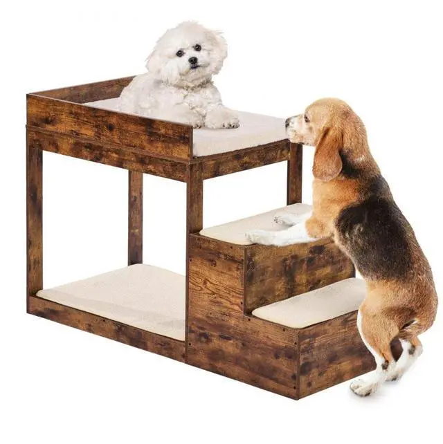 Main image of Pet Bunk Bed with Stairs Dog/Cat Window Perch Sleeper Couch Medium Size
