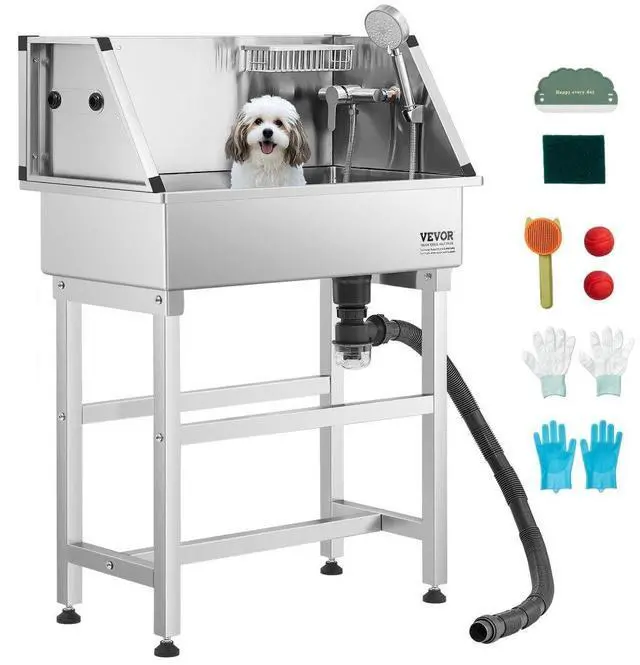Main image of 34 inch Dog Grooming Bath Tub Stainless Steel w Faucet for Pets