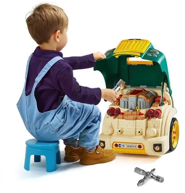 Main image of VEVOR Engine Toy Kids Mechanic Car Repair Set with Removable Parts Green