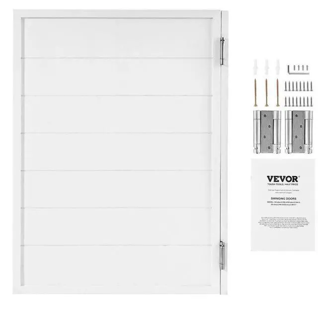 Main image of VEVOR Saloon Doors, 32"W x 42" H Single Swinging Cafe Interior Doors, Square Design Premium Pine Wood, with Hinges & Hardware Kit, Easy to Install, for Hallway Kitchen Bar Pub Entrance, White