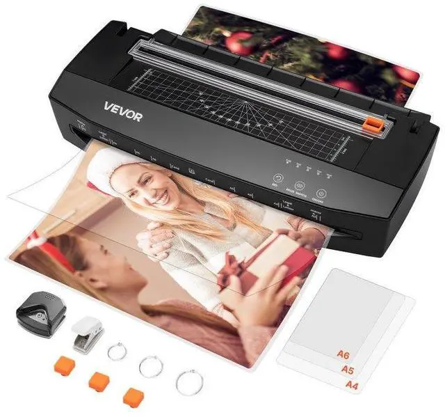 Main image of VEVOR Laminator Machine, Cold and Hot Laminator for Max A3 Paper Size, 1 min Quick Warm Portable Laminator, 3-10 mil Thickness, Ideal for Home, Office, Business, or School Supplies, Black