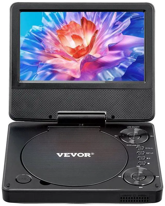 Main image of Portable DVD Player 7 inch HD Swivel Display Screen 4 Hours Built-in Battery