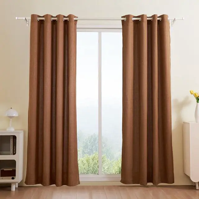 Main image of Natural Linen Curtains 52 x 84 inch 2 Panels Set Grommet Light Filtering Thick