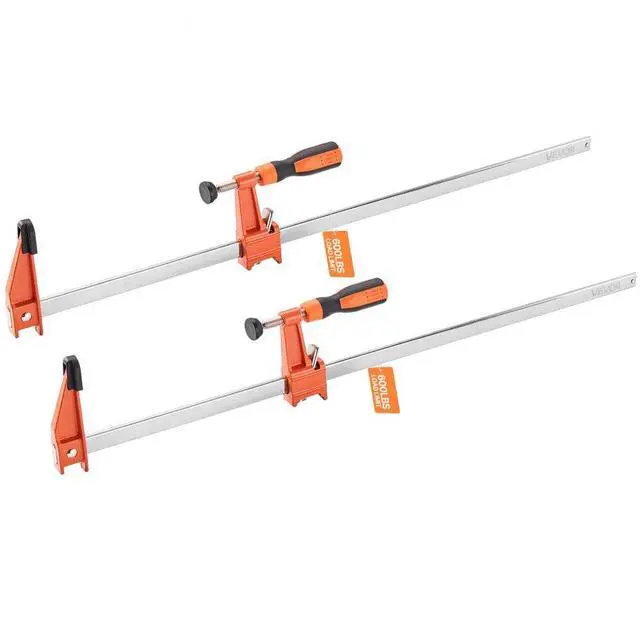 Main image of VEVOR Bar Clamps for Woodworking, 2-Pack 24 inch Opening, Lockable F-Clamp with 600 lbs Load Limit, 2-1/2 inch Depth, Cast Iron and Carbon Steel, Easy to Use, Wood Clamps for Woodworking Metal Working
