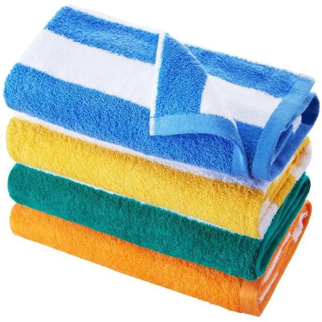 Main image of Beach Towel 4 Pack Large Pool Towel 30 x 60 in 100% Cotton Swimming Towel