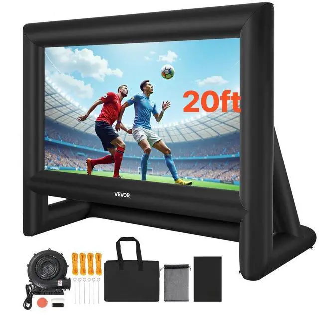 Main image of VEVOR 20FT Inflatable Movie Screen, Inflatable Projector Screen with Portable Storage Bag, 16:9 Easy Set Up Movie Projection for Outdoor Backyard, Home Theater, Theme Party
