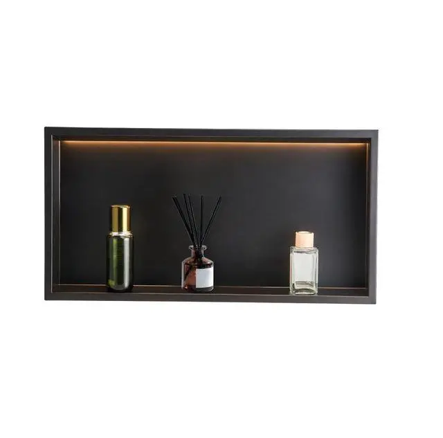 Main image of Shower Niche 13x25x4"Recessed Shelf With LED Strip Stainless Steel