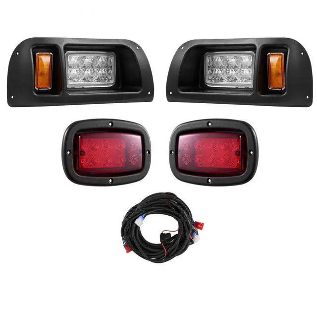 Main image of 12 Volt Golf Cart LED Headlight Tail Light Kit For EZGO TXT 1996-2013 Models