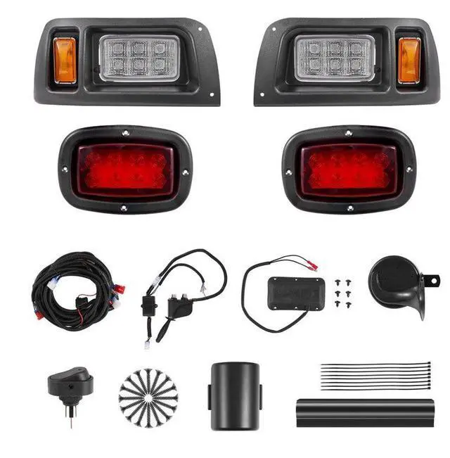 Main image of 12V Golf Cart LED Headlight Tail Light Kit Legal Street For Club Car DS 1993-Up