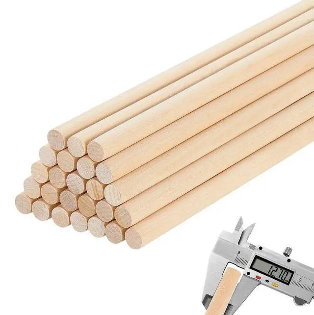 Main image of 25Pcs Wooden Dowel Rods 1/2 x 12 Inch Natural Wood Sticks for Craft DIY