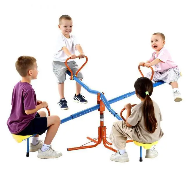 Main image of VEVOR 2-4 Kids Seesaw 110 lbs Capacity 360 Degrees Rotating Teeter Totter Age 3+