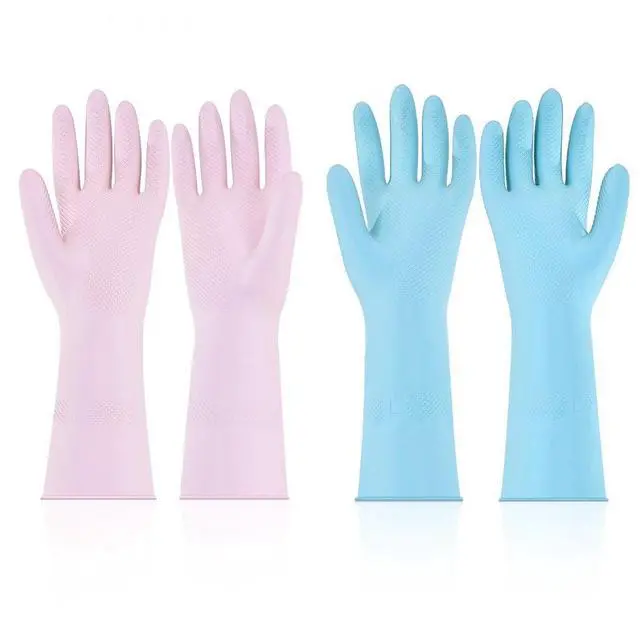 Main image of Reusable Cleaning Gloves 2 Pairs Household Dishwashing Gloves Non-Slip Large