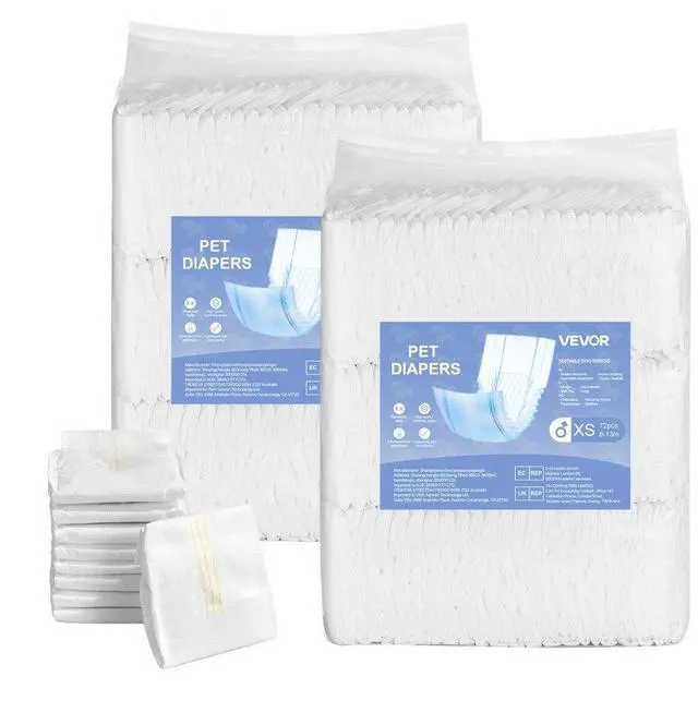 Main image of VEVOR Disposable Male Dog Diapers Super Absorbent Male Dog Wraps XS 144 Count