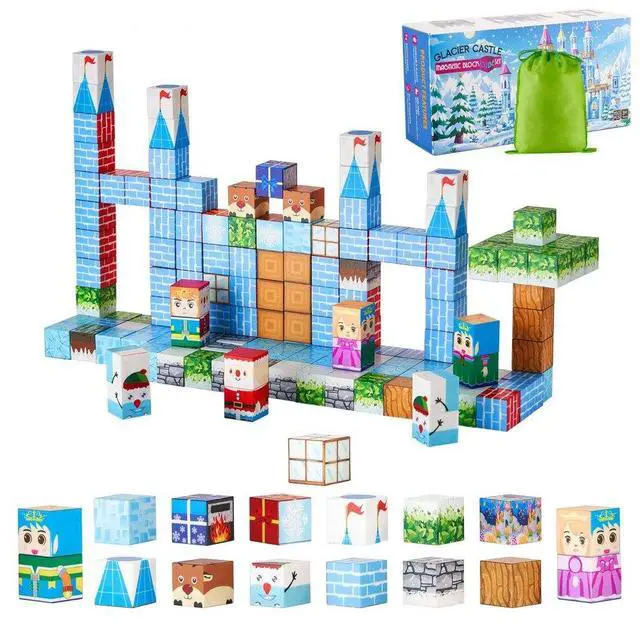 Main image of VEVOR Magnetic Blocks 150 PCS Glacier Castle Set STEM Montessori Sensory Toys