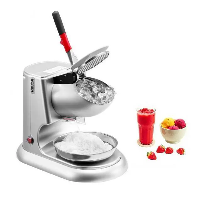 Main image of Commercial Ice Crusher 220LBS/H Electric Snow Cone Maker Shaved Ice Silver