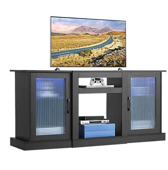 Main image of VEVOR TV Stand for TVs up to 65 in Modern Entertainment Center with Glass Doors