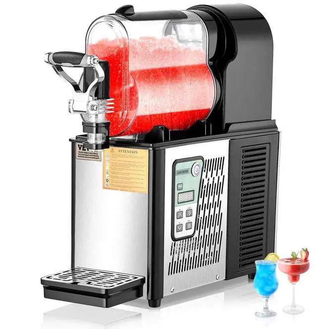 Main image of VEVOR Commercial Slushy Machine, 3L Single Bowl Slush Drink Maker, 330W Frozen Drink Machine with Temperature Preservation, Stainless Steel Home Slush Frozen Drink Machine Automatic Clean, Black