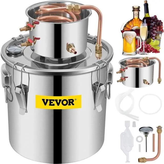 Alt view image 6 of 12 - VEVOR 9.6gal 38l Home Diy Wine Water Distiller Moonshine Still Boiler Kit 2pot