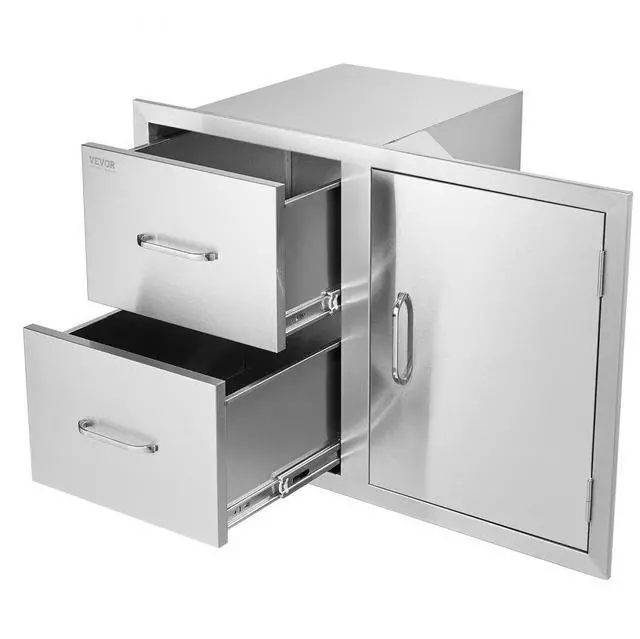 Alt view image 6 of 12 - VEVOR Door Drawer Combo With Towel Rack 33 X 22 Modern Frame Walled Doors Bbq Island