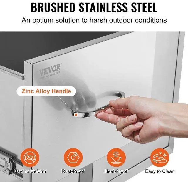 Alt view image 9 of 12 - VEVOR Door Drawer Combo With Towel Rack 33 X 22 Modern Frame Walled Doors Bbq Island