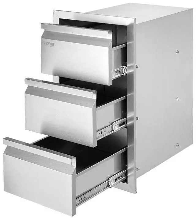 Alt view image 5 of 11 - VEVOR 19.6" X 26.6" Outdoor Kitchen Drawer Bbq Island Stainless Steel Access Drawers