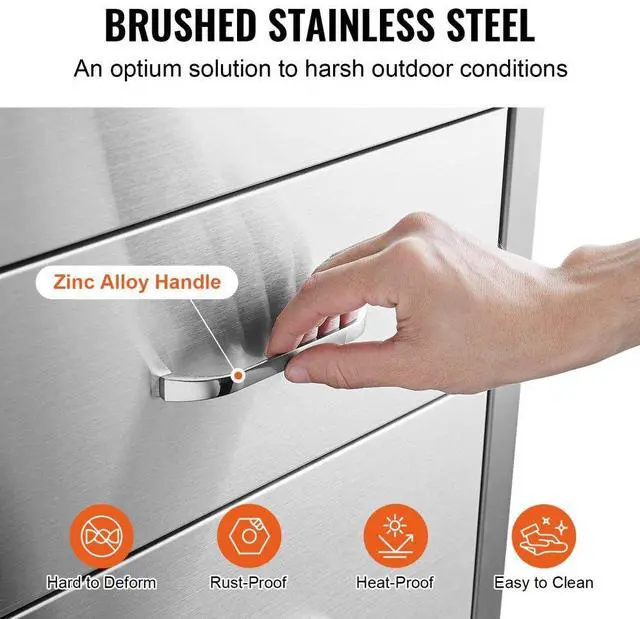 Alt view image 9 of 12 - VEVOR Usa Bbq Island / Outdoor Kitchen 18"x23" Stainless Steel Narrow Trash Drawer