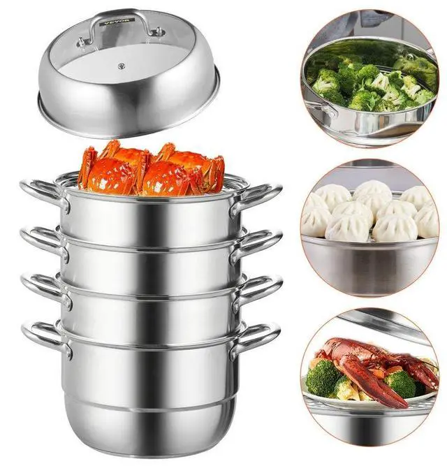 Alt view image 5 of 11 - VEVOR 12'' Food Steamer Food Steaming Machine Cookware 5 Tier Stainless Steel 30cm