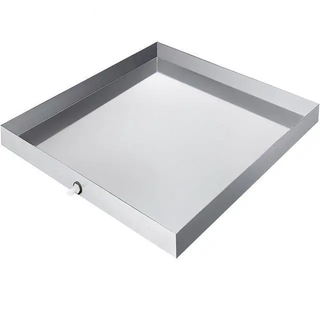 Alt view image 5 of 11 - VEVOR Washing Machine Drip Pan 32 X 30 Galvanized Steel 1.2mm ,w/ Drain Hole