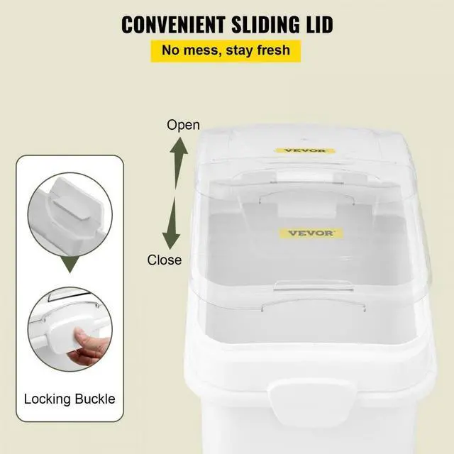 Alt view image 9 of 12 - Ingredient Bin With Casters 21 Gallon Mobile Restaurant Kitchen Flour Bins