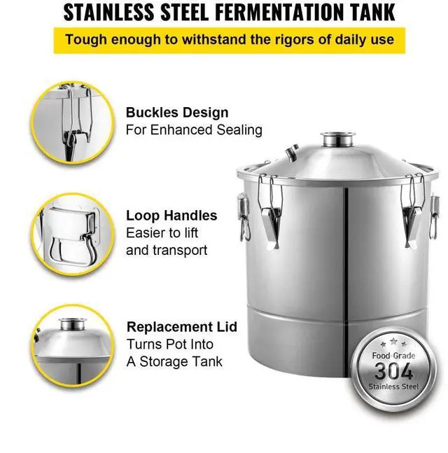 Alt view image 3 of 7 - VEVOR 70L 18.5Gal Water Alcohol Distiller 304 Stainless Steel Alcohol Still Wine Making Boiler Home Kit with Thermometer for Whiskey Brandy Essential, Sliver